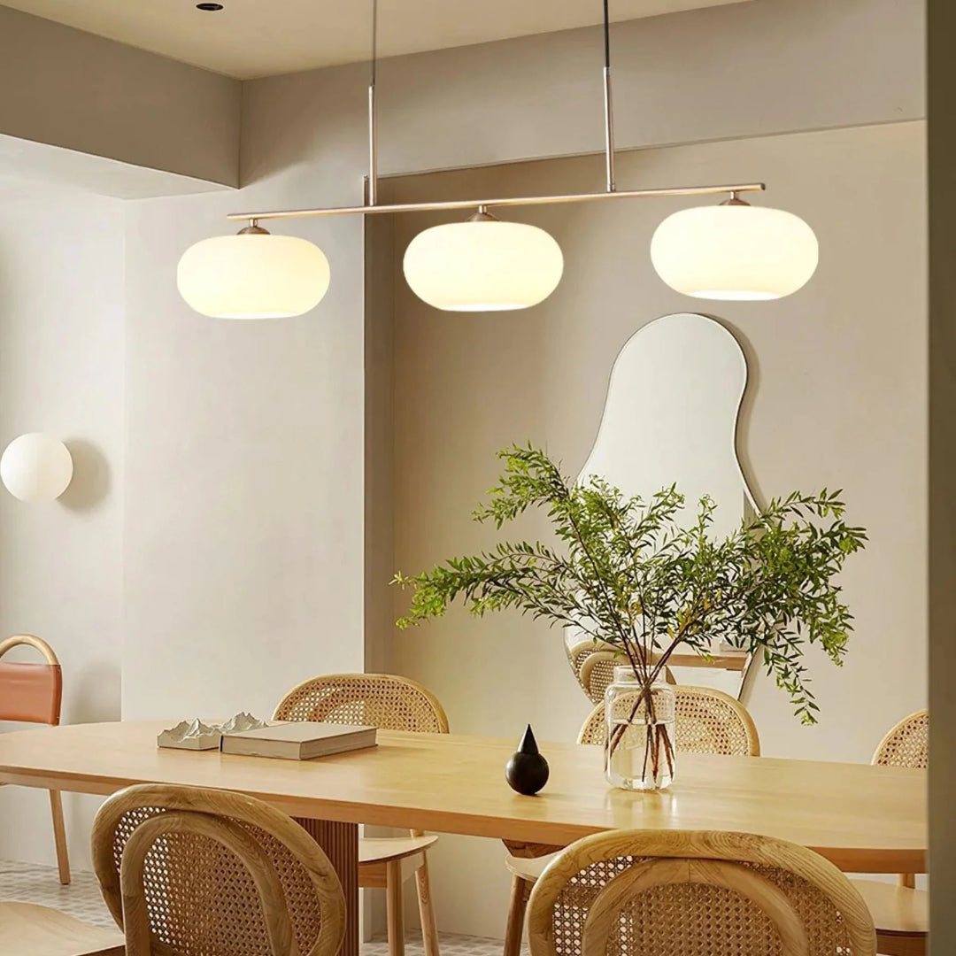 Owalna potrójna lampa wisząca ze szkła – widok produktu 19 | Nuvira Home