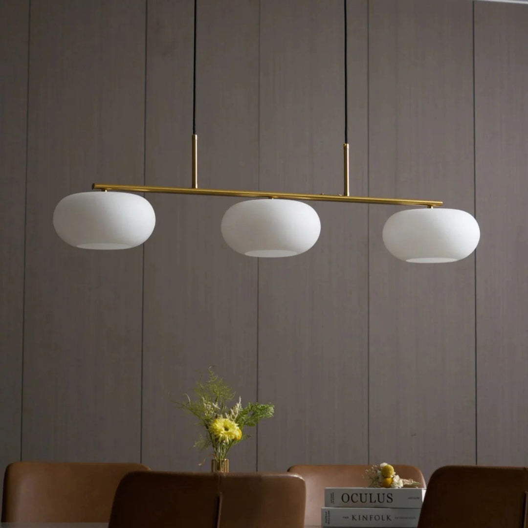 Owalna potrójna lampa wisząca ze szkła – widok produktu 40 | Nuvira Home