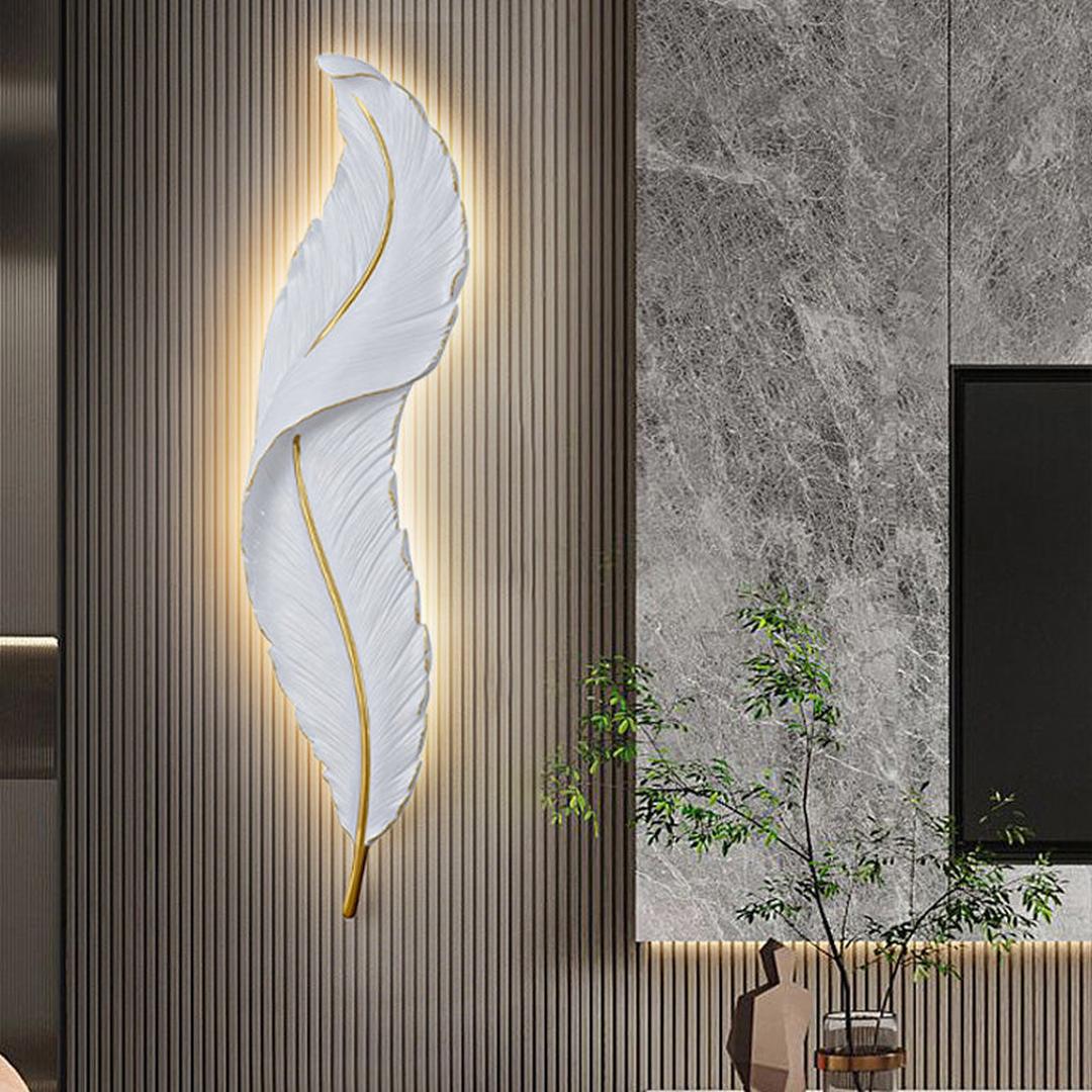 Piórkowa Lampa Ścienna LED Z Miękkim Światłem Dekoracyjnym – widok produktu 4 | Nuvira Home