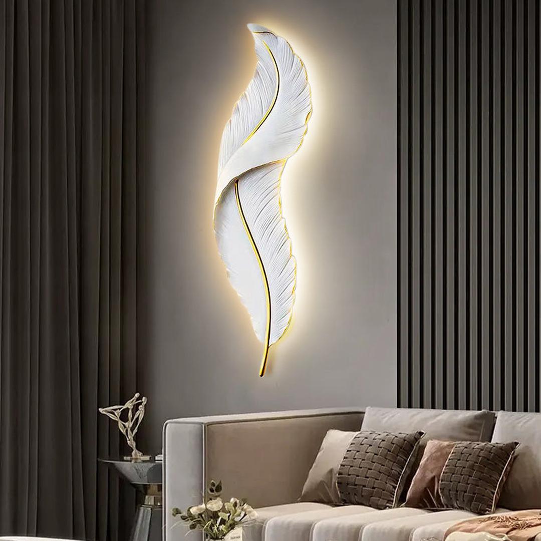 Piórkowa Lampa Ścienna LED Z Miękkim Światłem Dekoracyjnym – widok produktu 5 | Nuvira Home