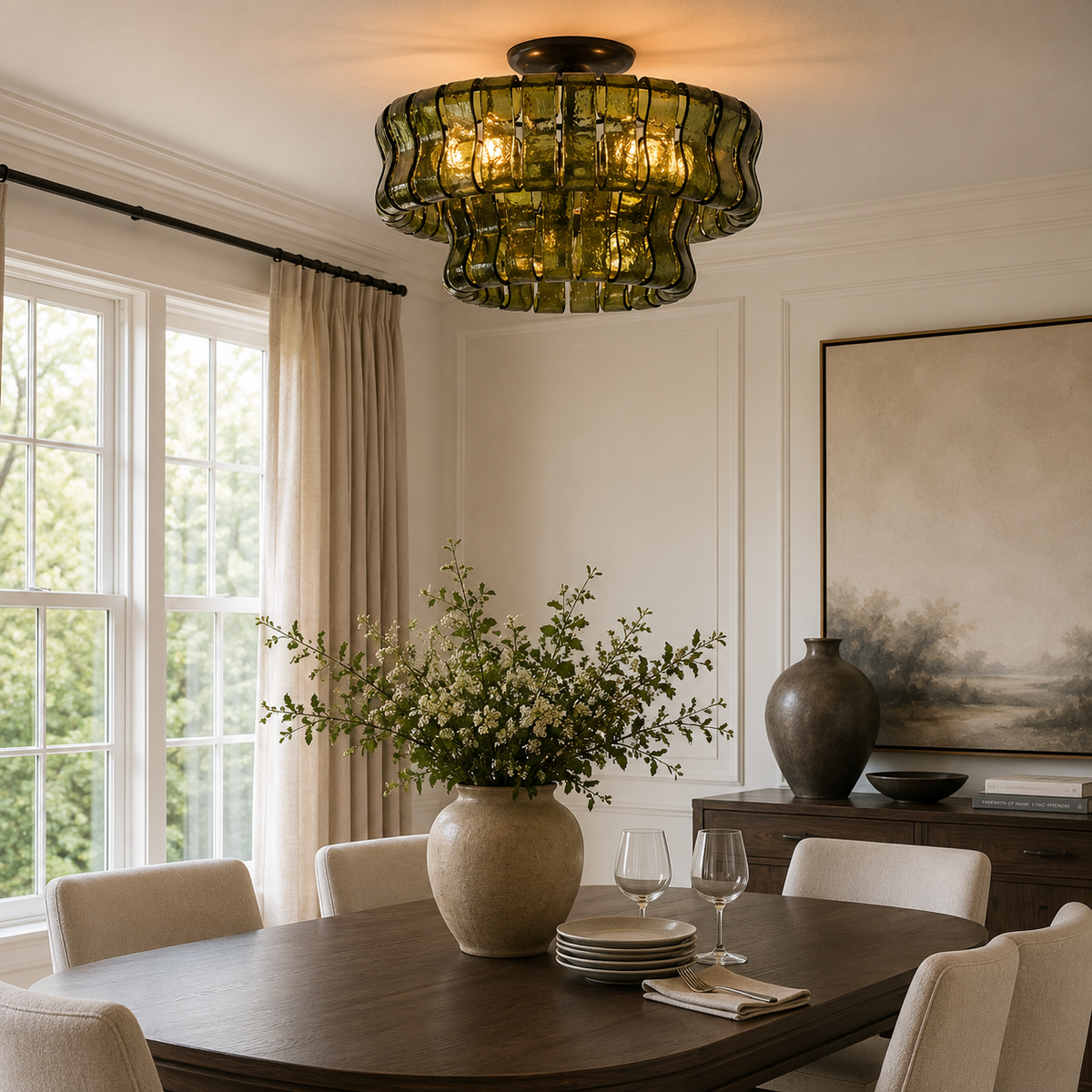 Lampa Sufitowa z Falowanego Szkła – widok produktu 9 | Nuvira Home