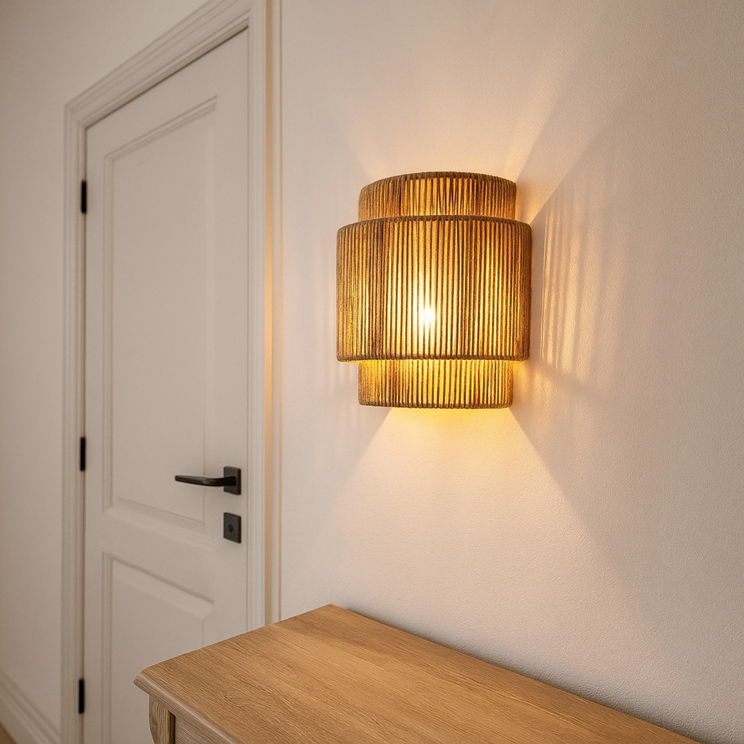 Pleciona Lampa Ścienna Z Liny – Nowoczesny Design – widok produktu 3 | Nuvira Home