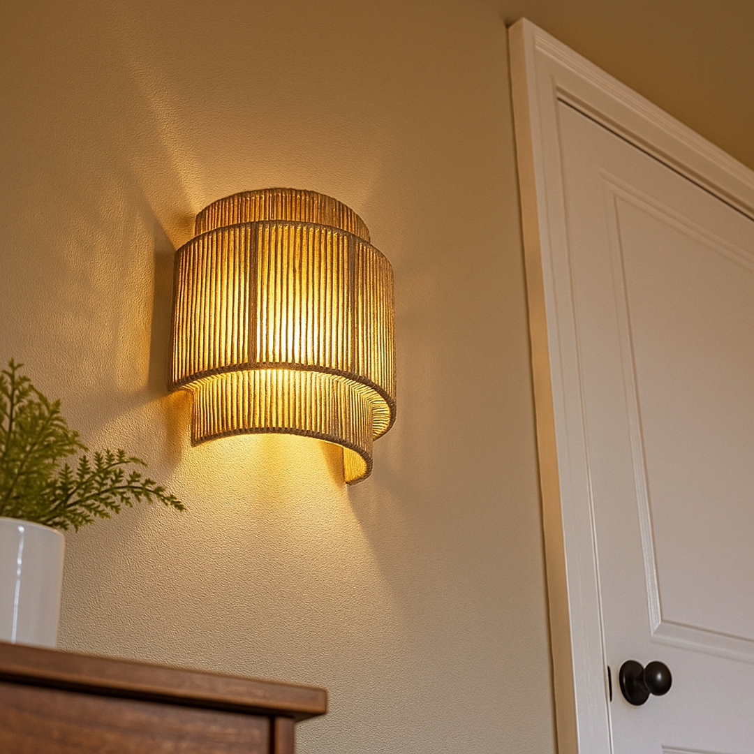 Pleciona Lampa Ścienna Z Liny – Nowoczesny Design – widok produktu 4 | Nuvira Home