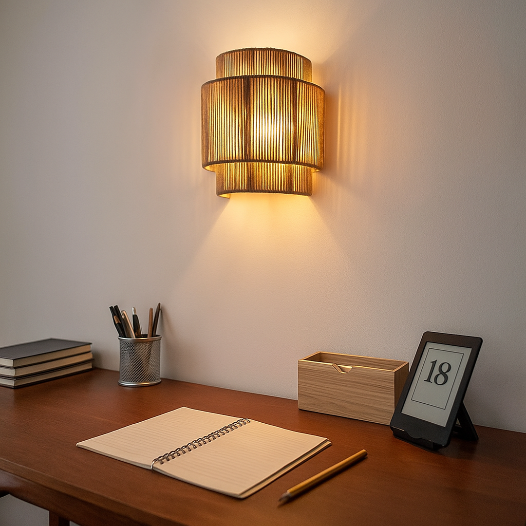 Pleciona Lampa Ścienna Z Liny – Nowoczesny Design – widok produktu 5 | Nuvira Home