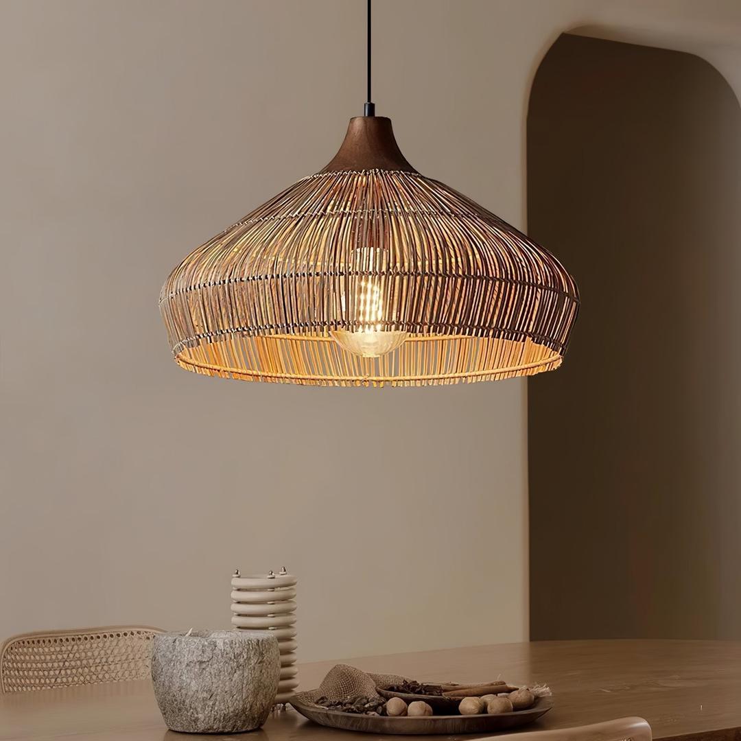 Pleciona Lampa Wisząca Z Rattanu W Stylu Boho – widok produktu 1 | Nuvira Home