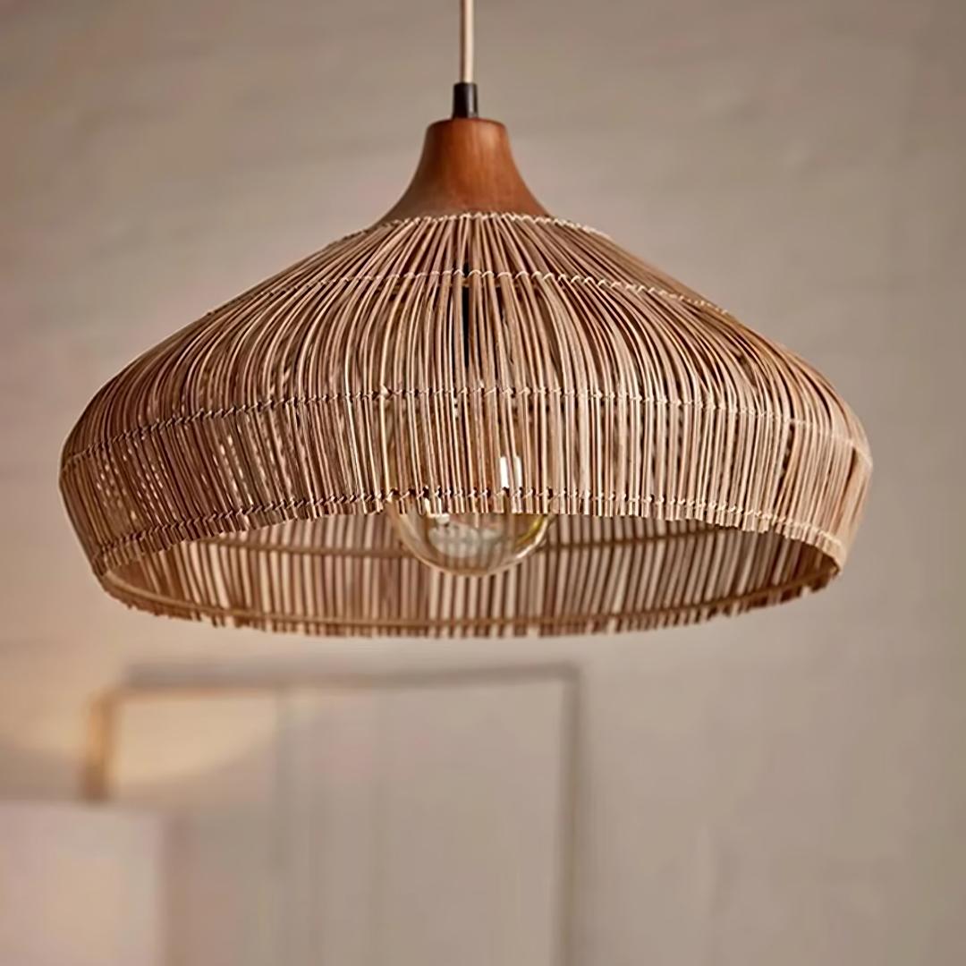 Pleciona Lampa Wisząca Z Rattanu W Stylu Boho – widok produktu 2 | Nuvira Home