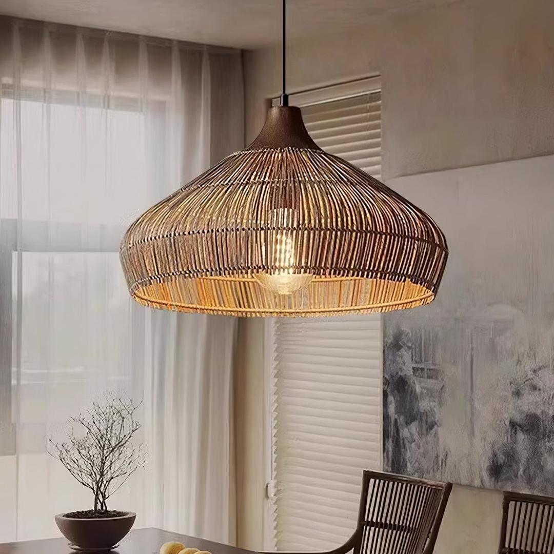 Pleciona Lampa Wisząca Z Rattanu W Stylu Boho – widok produktu 4 | Nuvira Home