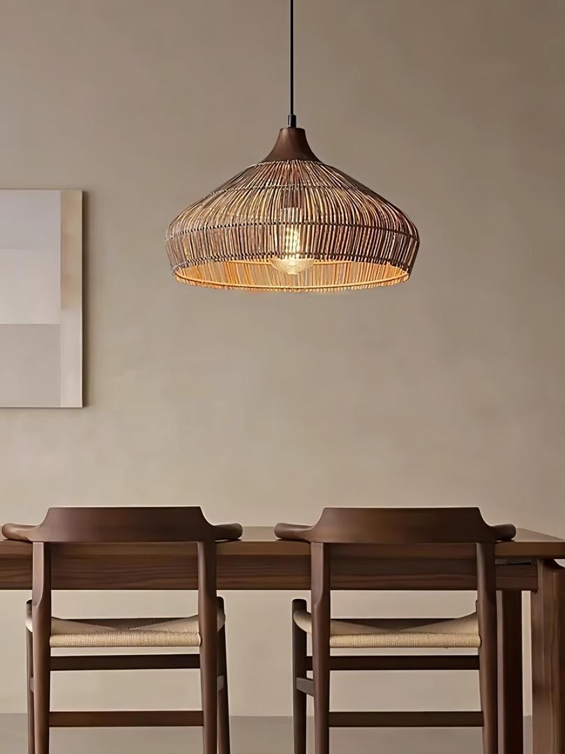 Pleciona Lampa Wisząca Z Rattanu W Stylu Boho – widok produktu 6 | Nuvira Home