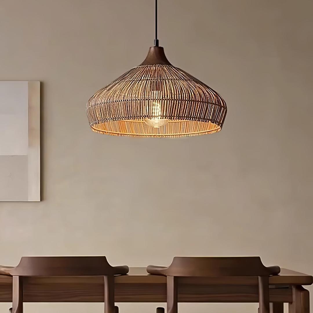 Pleciona Lampa Wisząca Z Rattanu W Stylu Boho – widok produktu 7 | Nuvira Home