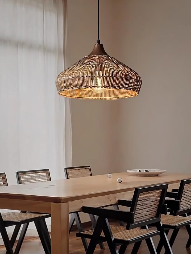 Pleciona Lampa Wisząca Z Rattanu W Stylu Boho – widok produktu 9 | Nuvira Home