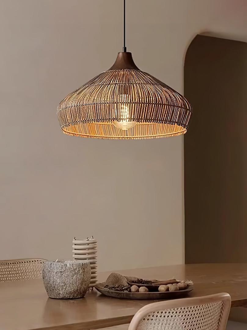 Pleciona Lampa Wisząca Z Rattanu W Stylu Boho – widok produktu 14 | Nuvira Home