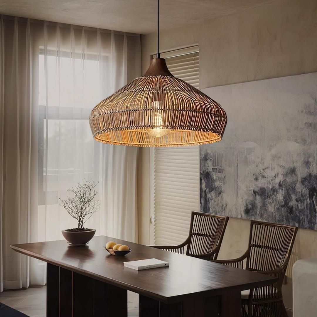 Pleciona Lampa Wisząca Z Rattanu W Stylu Boho – widok produktu 15 | Nuvira Home