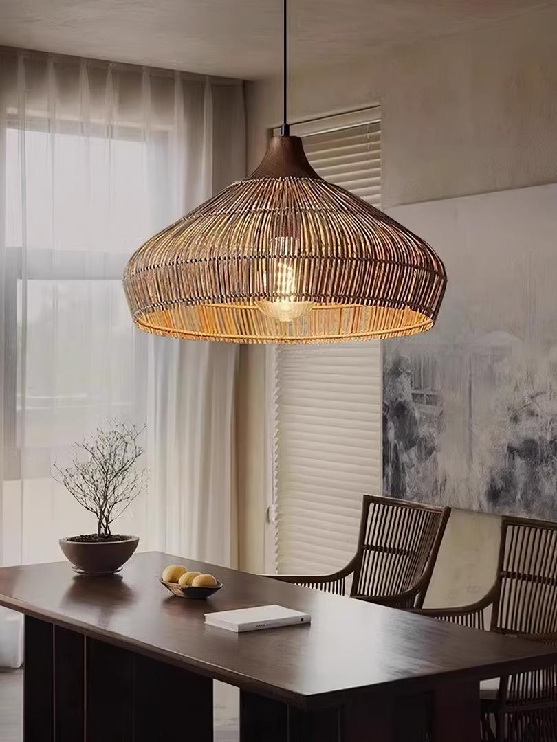 Pleciona Lampa Wisząca Z Rattanu W Stylu Boho – widok produktu 16 | Nuvira Home