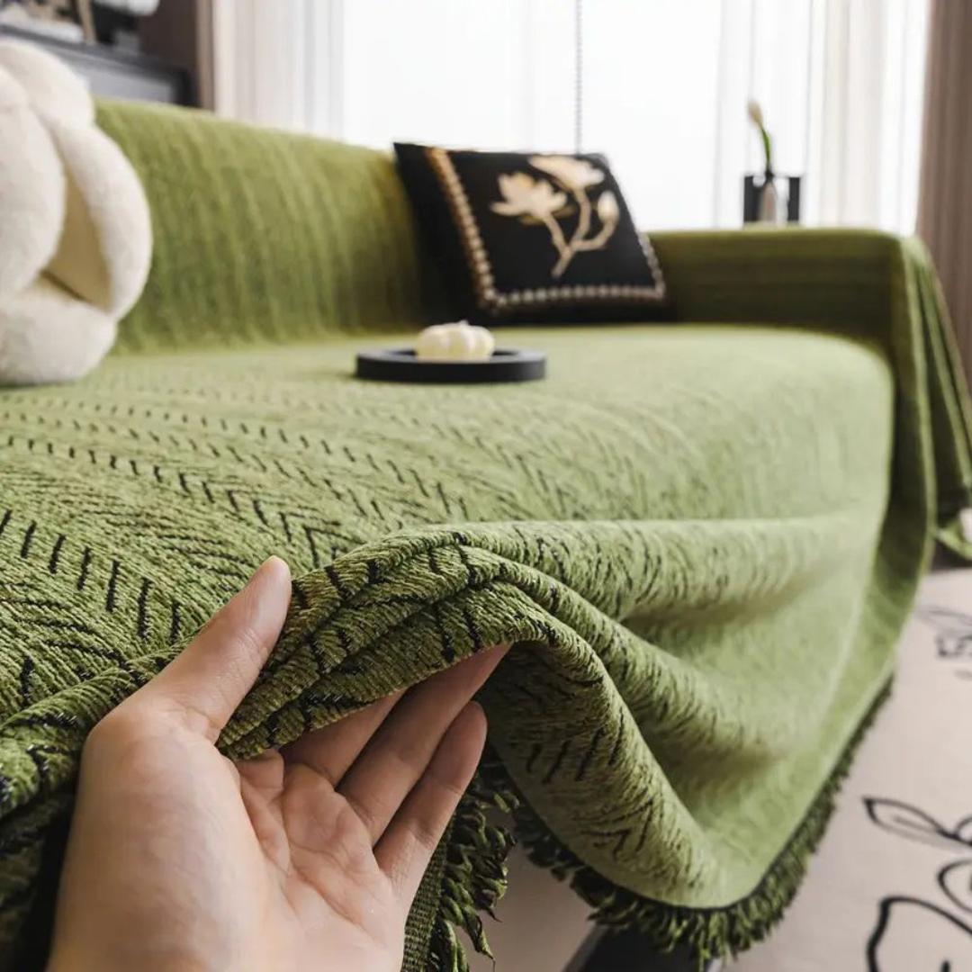 Pokrowiec Na Sofę Chenille We Wzór Jodełki – Stylowy – widok produktu 5 | Nuvira Home