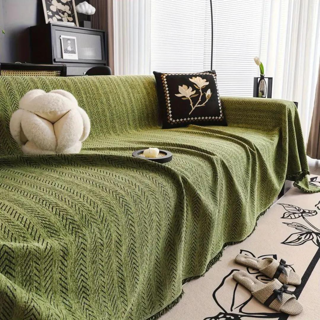 Pokrowiec Na Sofę Chenille We Wzór Jodełki – Stylowy – widok produktu 6 | Nuvira Home