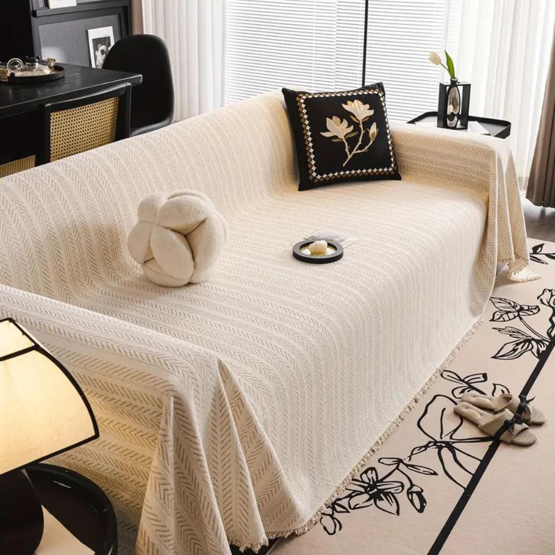 Pokrowiec Na Sofę Chenille We Wzór Jodełki – Stylowy – widok produktu 7 | Nuvira Home