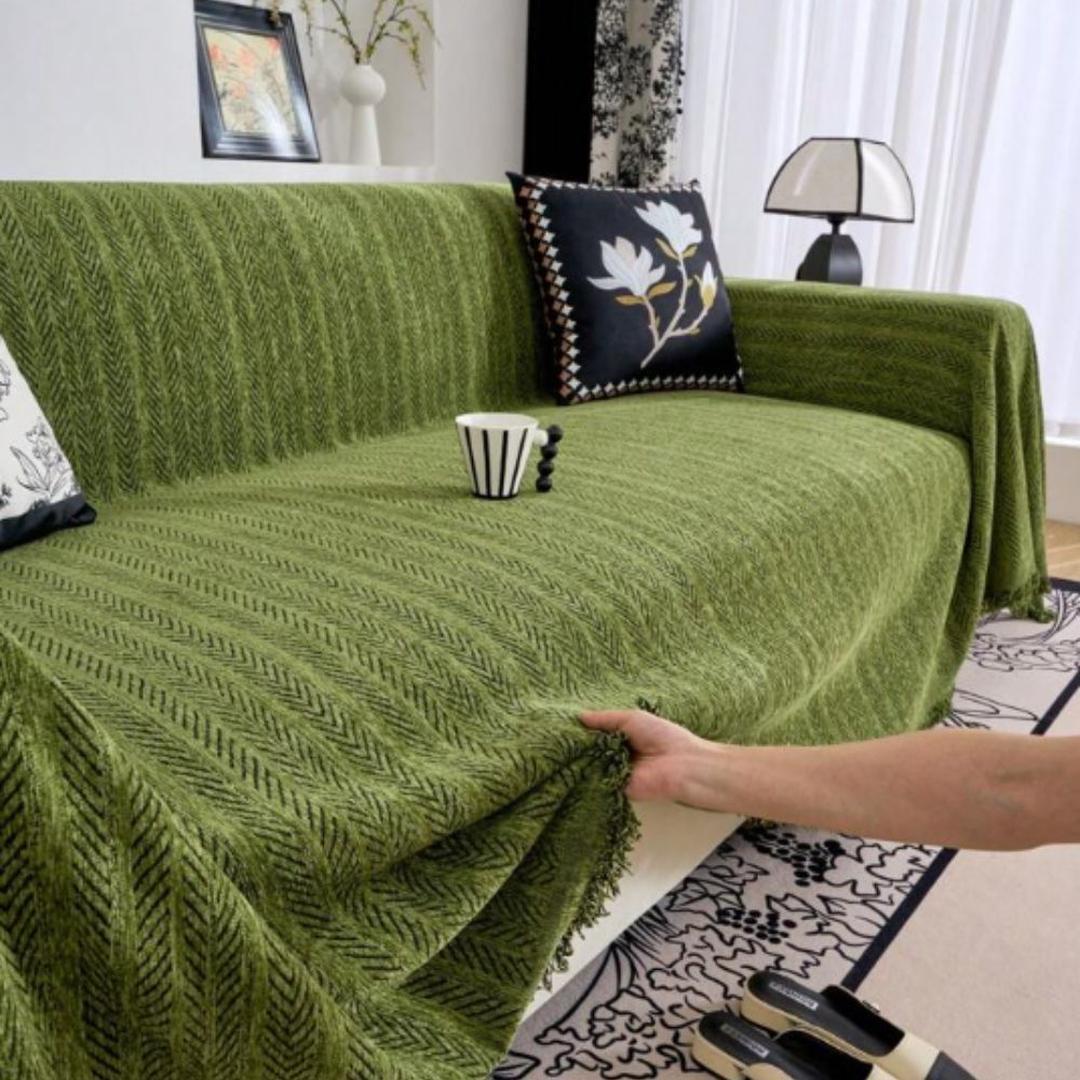 Pokrowiec Na Sofę Chenille We Wzór Jodełki – Stylowy – widok produktu 8 | Nuvira Home