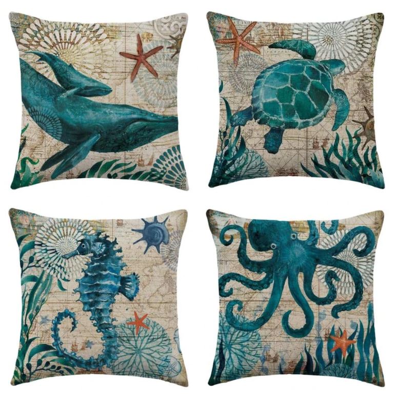 Poszewka na Poduszkę z Motywem Morskim 45x45 cm – widok produktu 5 | Nuvira Home