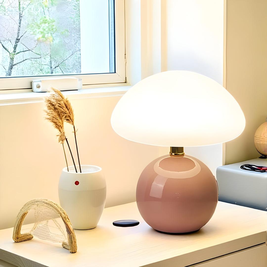 Retro Lampa Stołowa W Kształcie Grzyba – Artystyczny Urok – widok produktu 2 | Nuvira Home