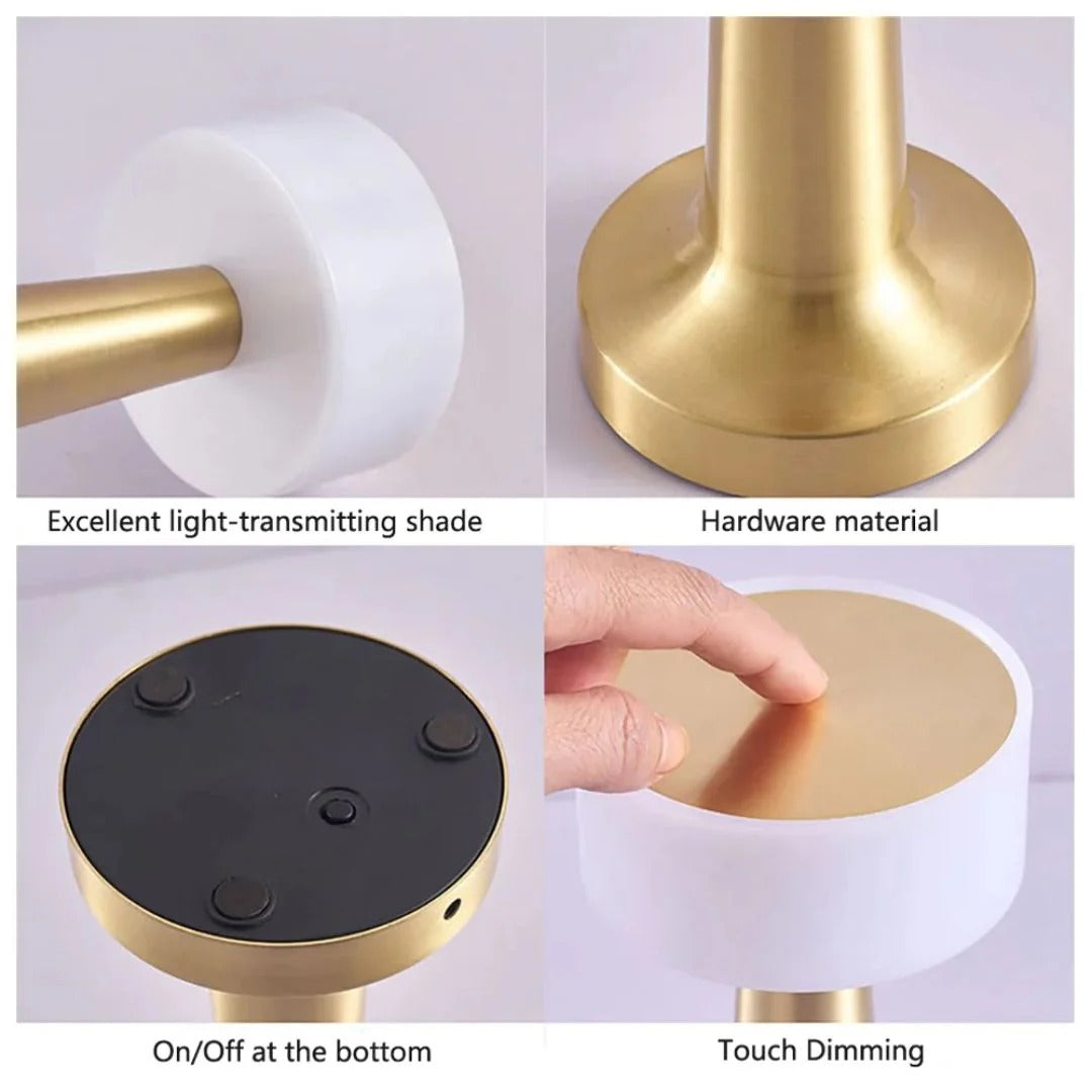 Retro okrągła metalowa lampa stołowa – widok produktu 13 | Nuvira Home