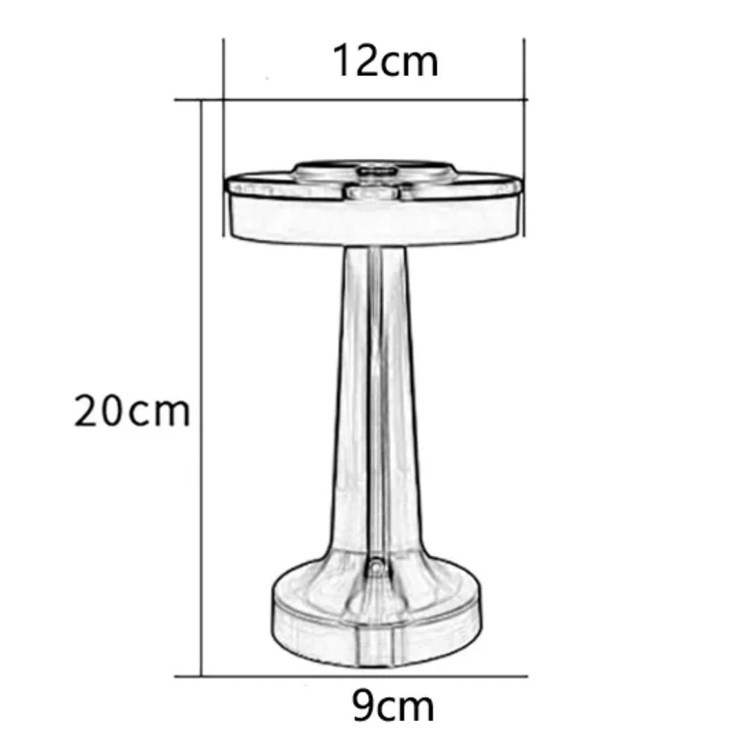 Retro okrągła metalowa lampa stołowa – widok produktu 16 | Nuvira Home