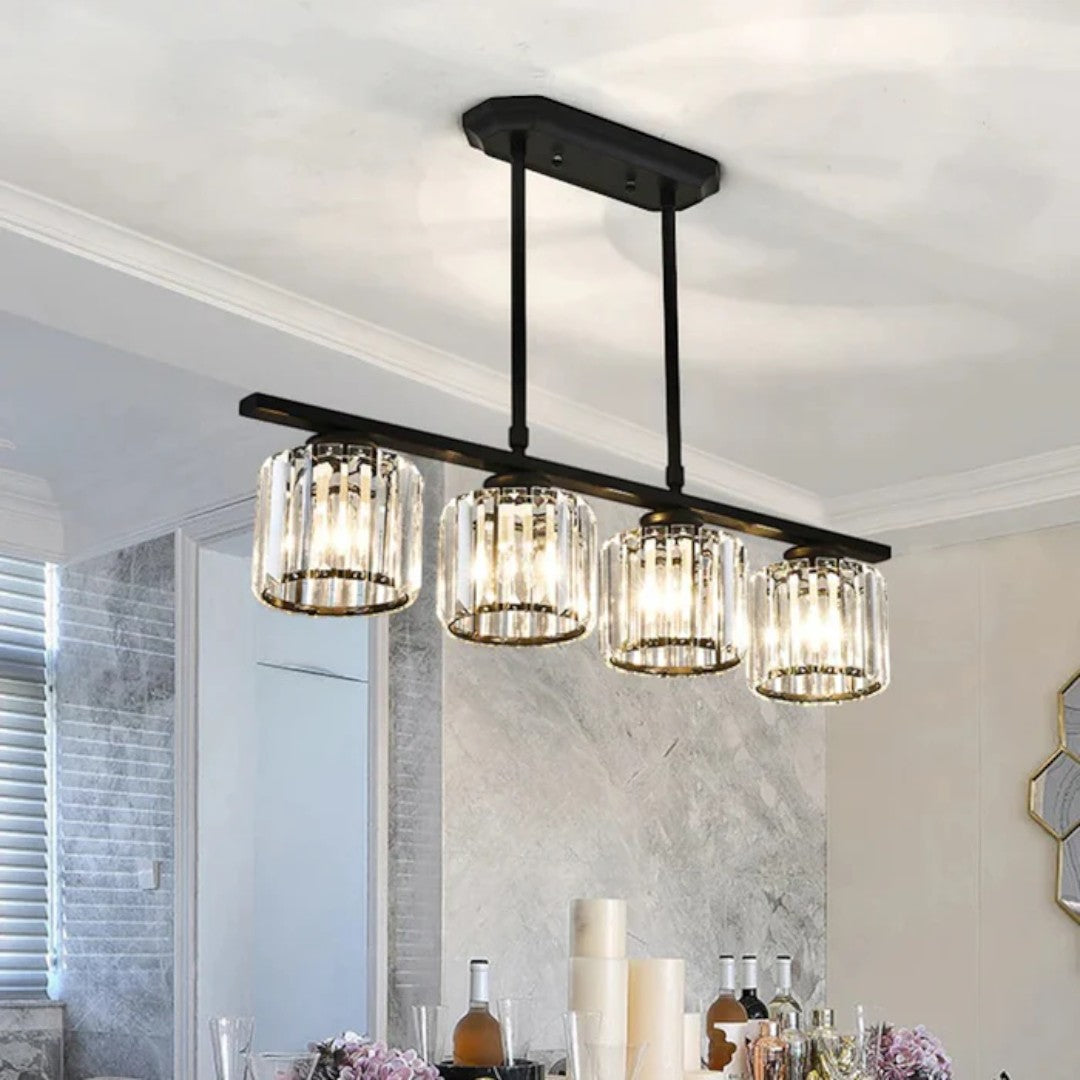 Skandynawska Designerska Lampa Wisząca z Wieloma Źródłami Światła i Długim Szklanym Kloszem – widok produktu 8 | Nuvira Home