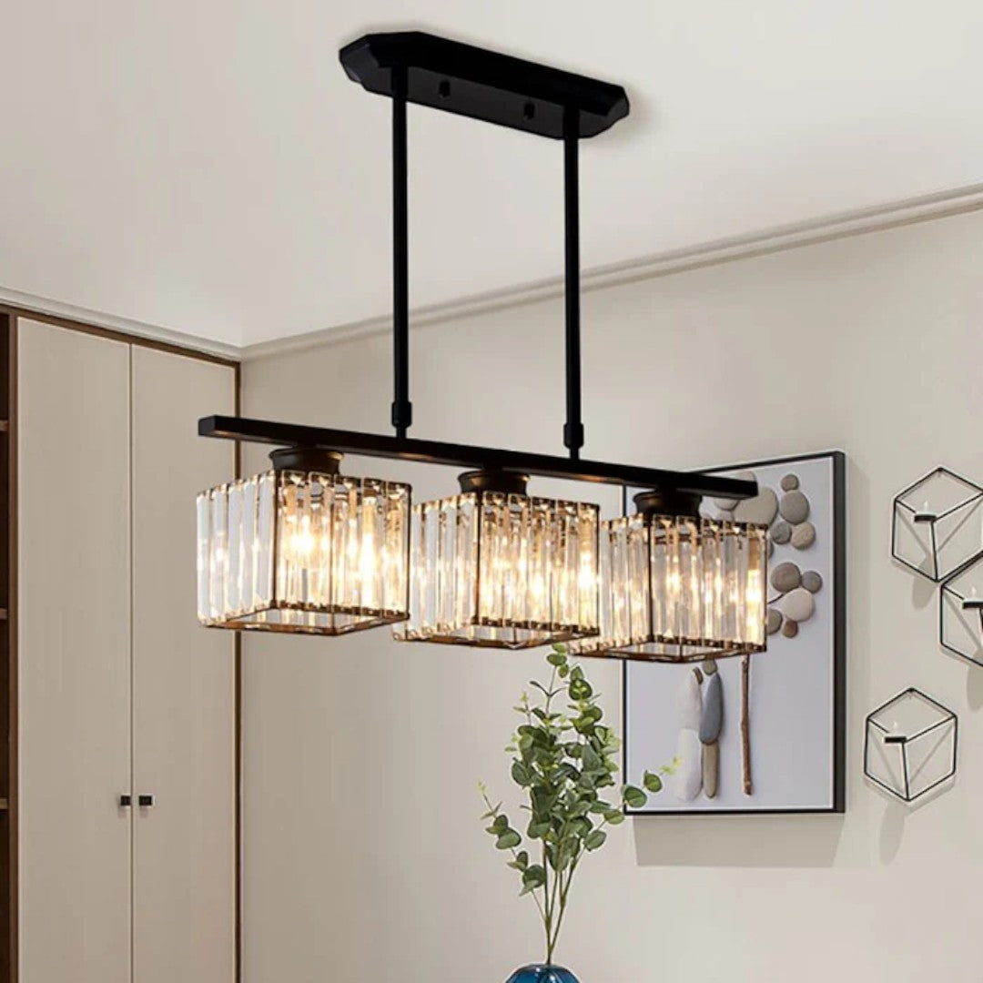 Skandynawska Designerska Lampa Wisząca z Wieloma Źródłami Światła i Długim Szklanym Kloszem – widok produktu 10 | Nuvira Home