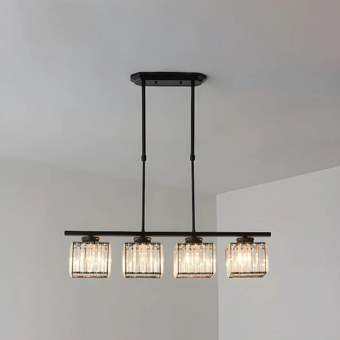 Skandynawska Designerska Lampa Wisząca z Wieloma Źródłami Światła i Długim Szklanym Kloszem – widok produktu 11 | Nuvira Home