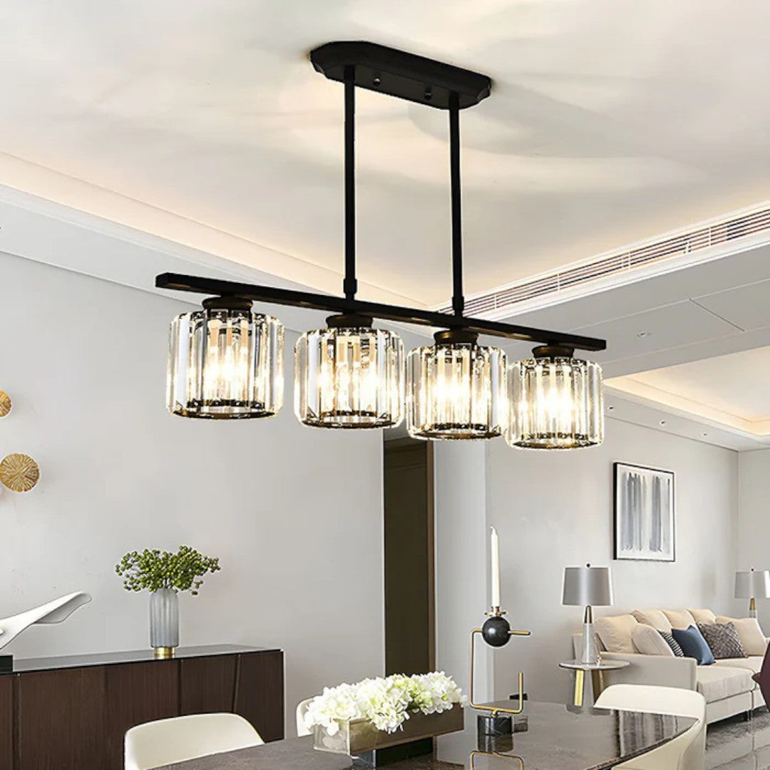 Skandynawska Designerska Lampa Wisząca z Wieloma Źródłami Światła i Długim Szklanym Kloszem – widok produktu 18 | Nuvira Home