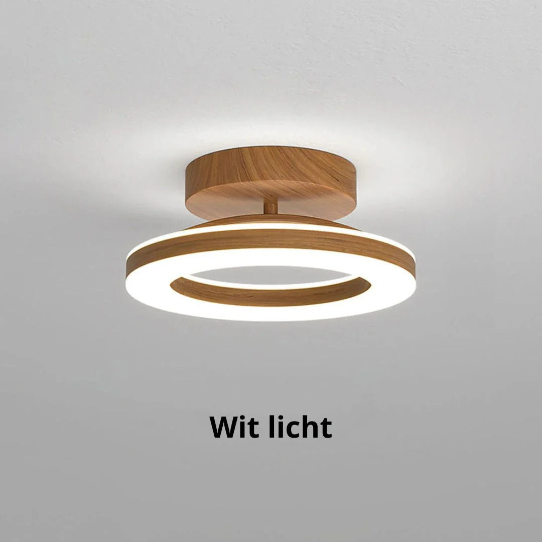 Skandynawska drewniana lampa sufitowa w formie pierścienia – widok produktu 7 | Nuvira Home