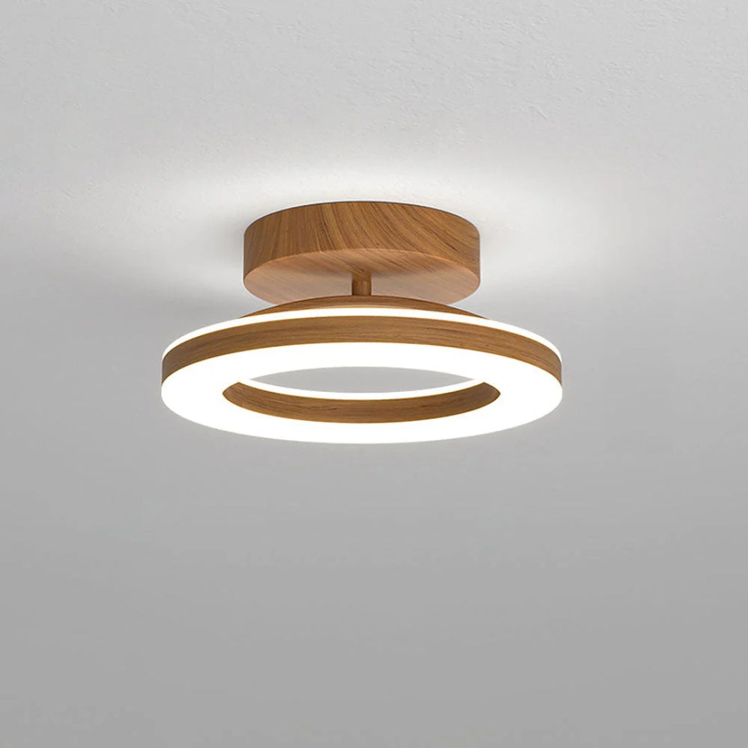 Skandynawska drewniana lampa sufitowa w formie pierścienia – widok produktu 8 | Nuvira Home