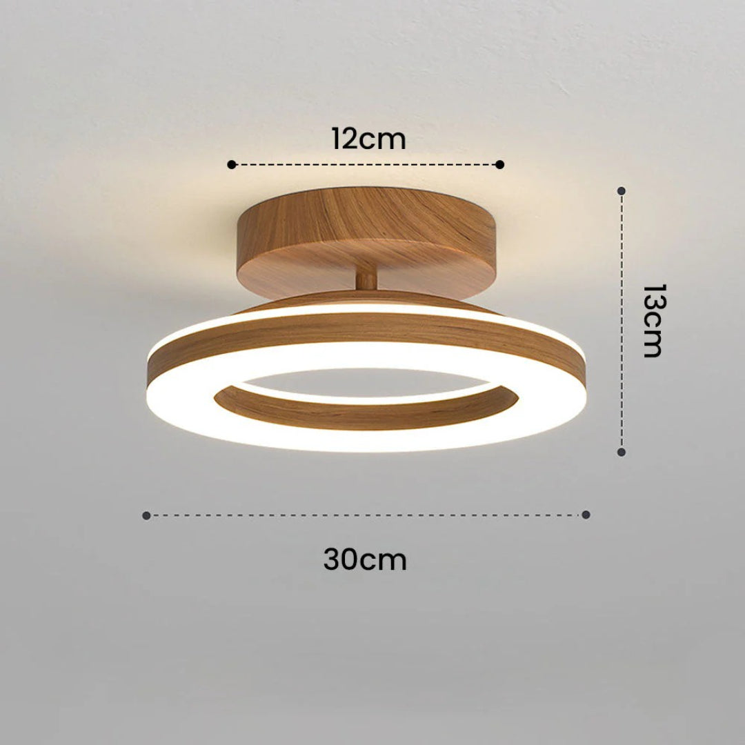 Skandynawska drewniana lampa sufitowa w formie pierścienia – widok produktu 11 | Nuvira Home