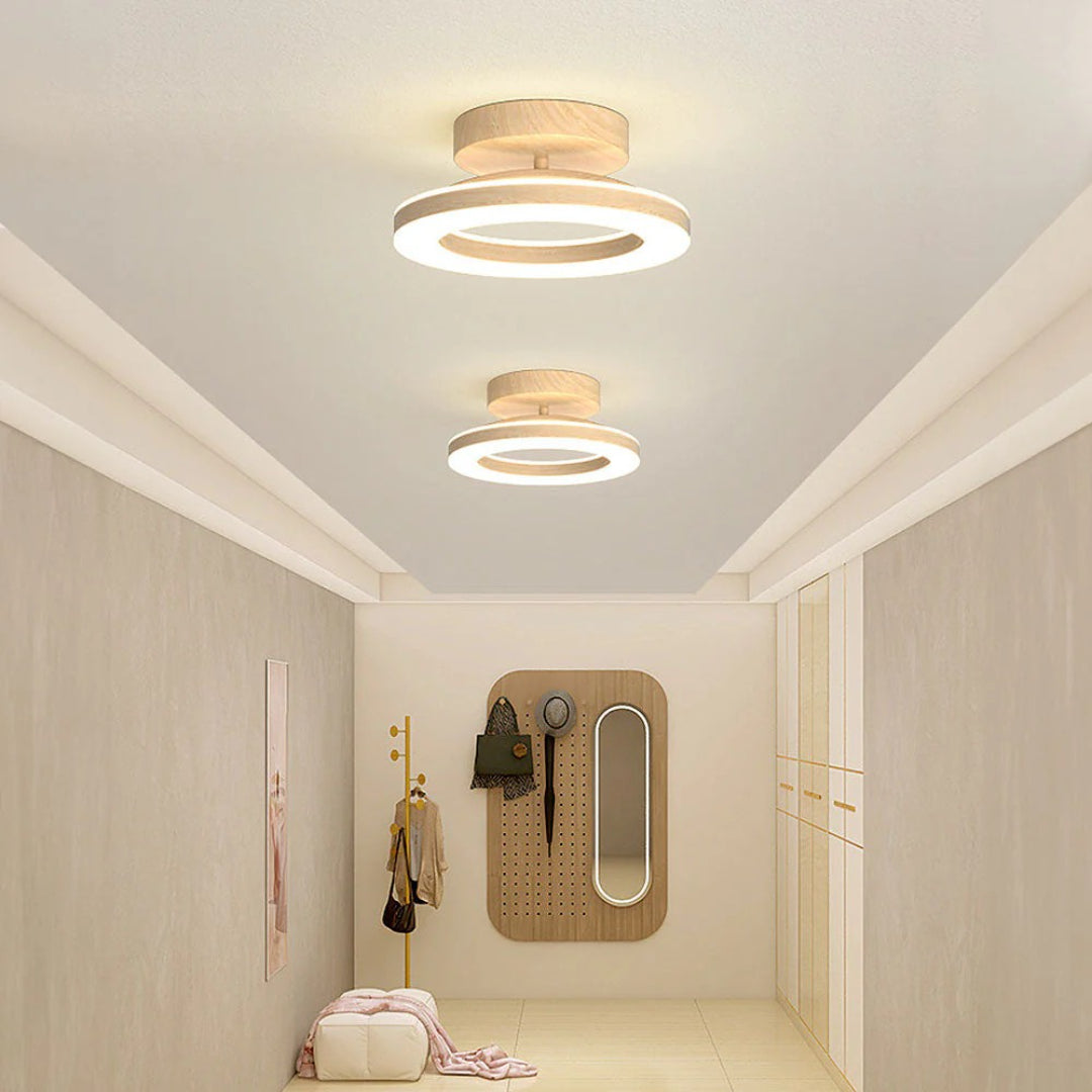 Skandynawska drewniana lampa sufitowa w formie pierścienia – widok produktu 12 | Nuvira Home