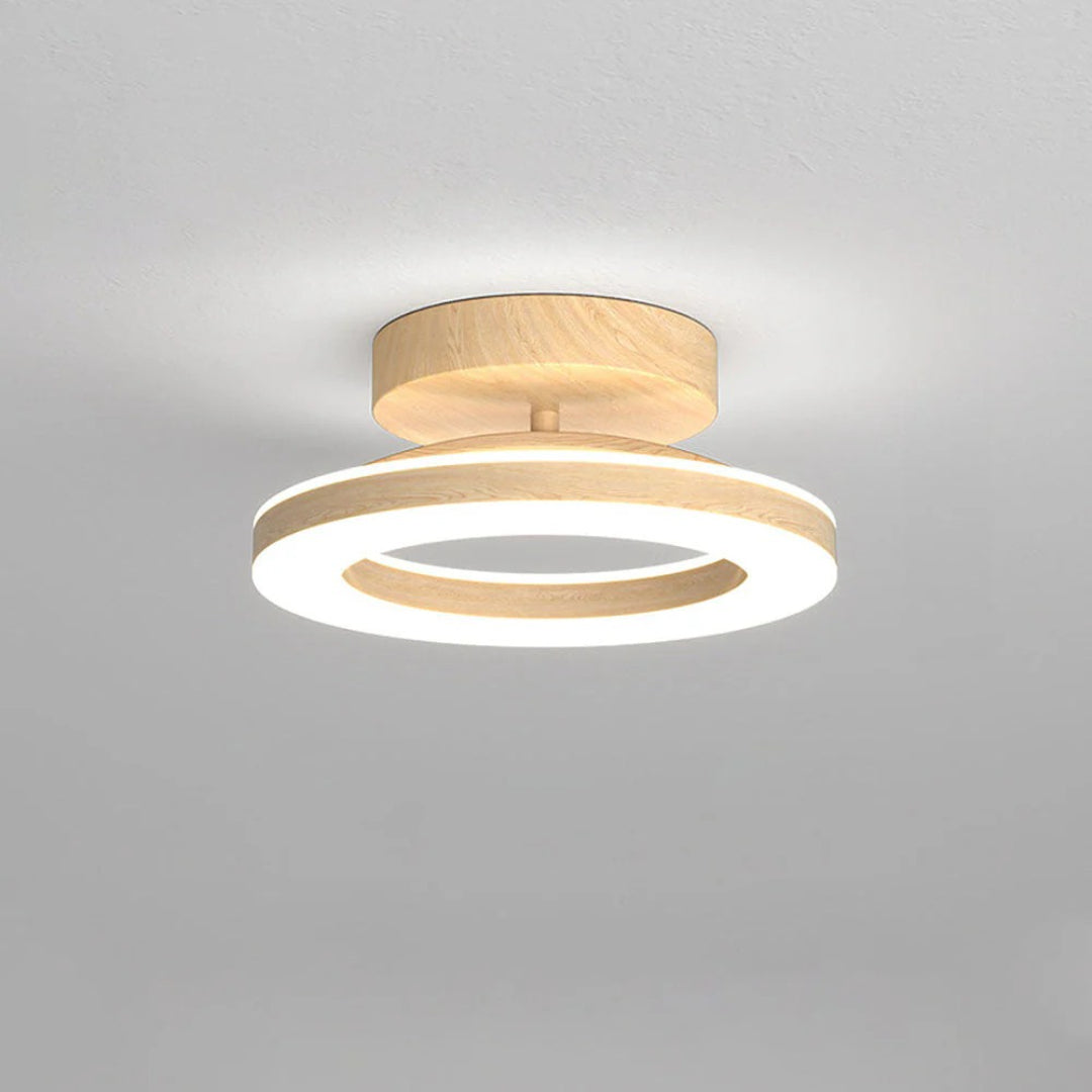 Skandynawska drewniana lampa sufitowa w formie pierścienia – widok produktu 14 | Nuvira Home