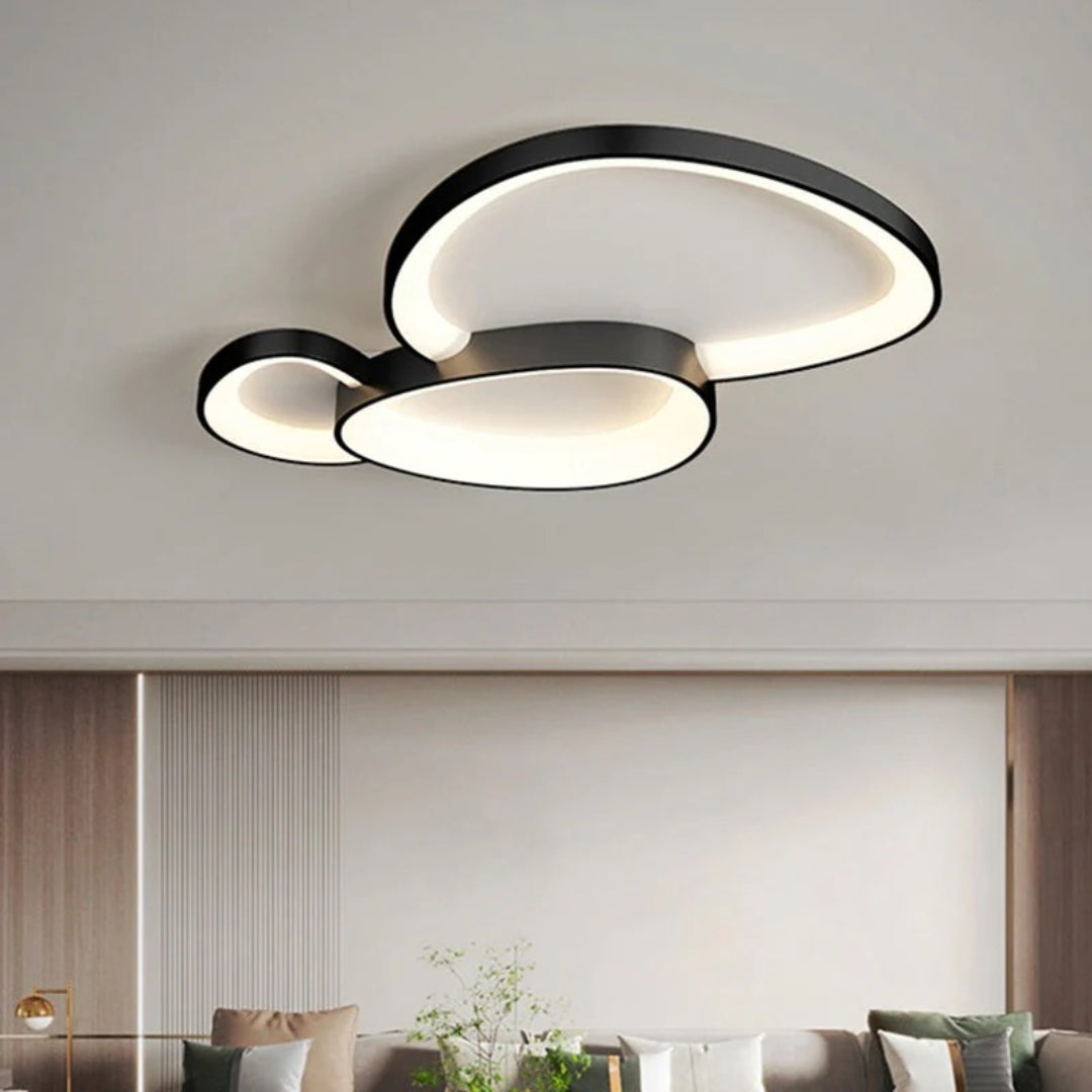 Skandynawska okrągła lampa sufitowa LED – widok produktu 10 | Nuvira Home