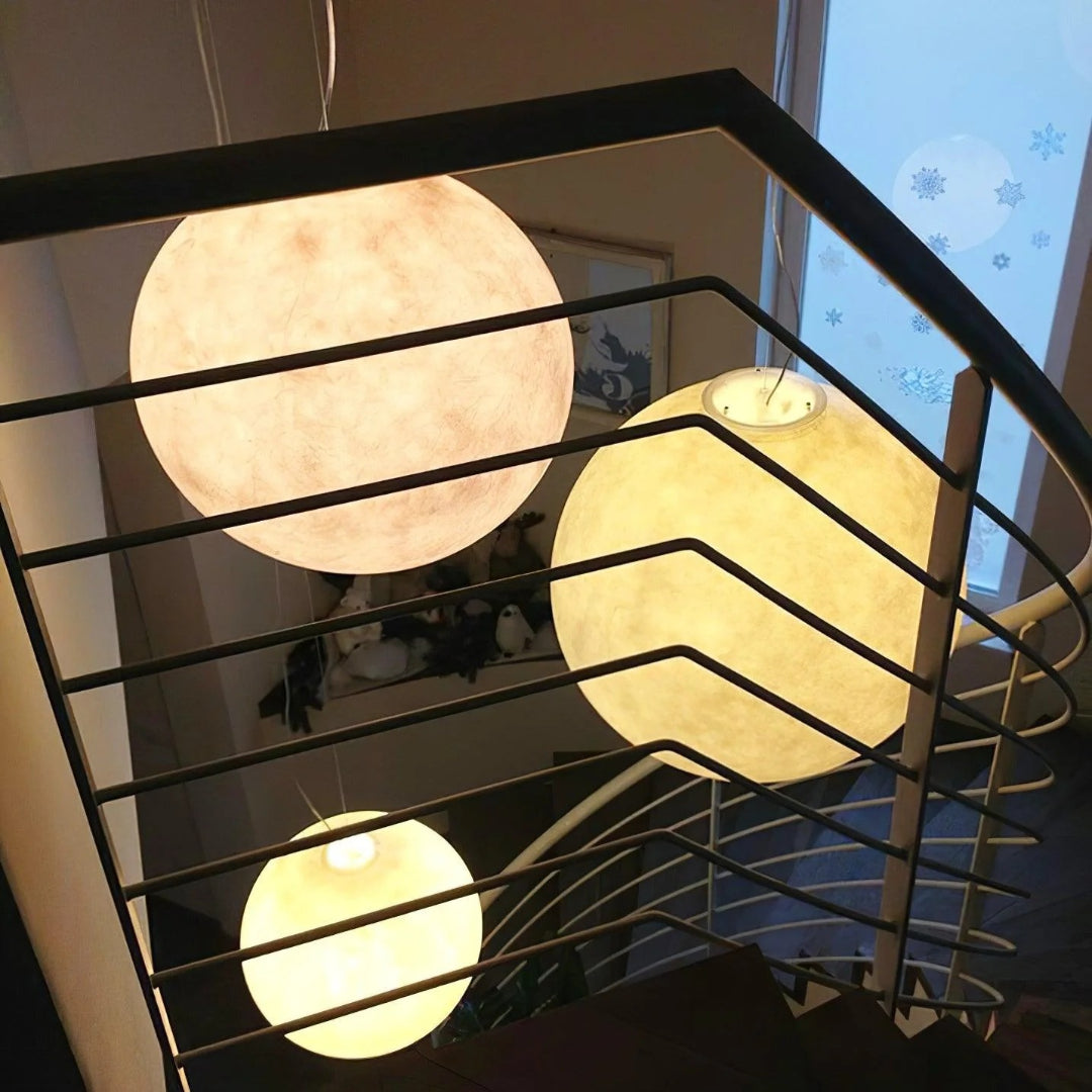 Skandynawska okrągła lampa wisząca Moon – widok produktu 8 | Nuvira Home