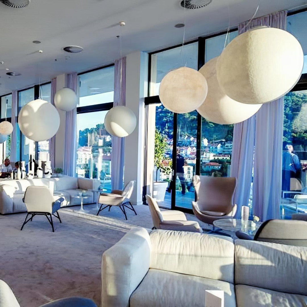 Skandynawska okrągła lampa wisząca Moon – widok produktu 9 | Nuvira Home