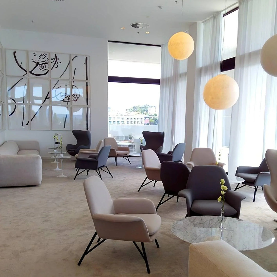 Skandynawska okrągła lampa wisząca Moon – widok produktu 10 | Nuvira Home