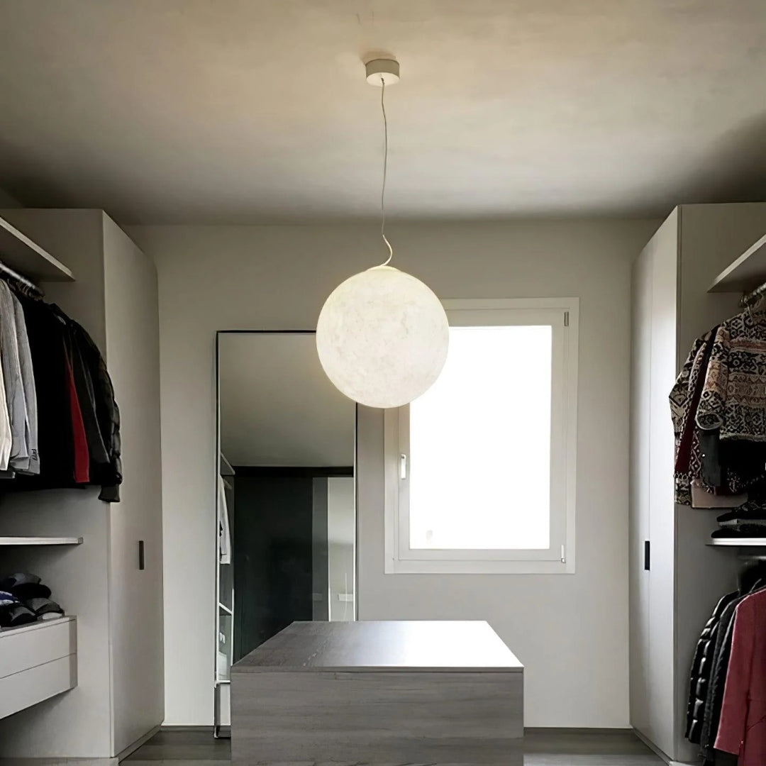 Skandynawska okrągła lampa wisząca Moon – widok produktu 12 | Nuvira Home