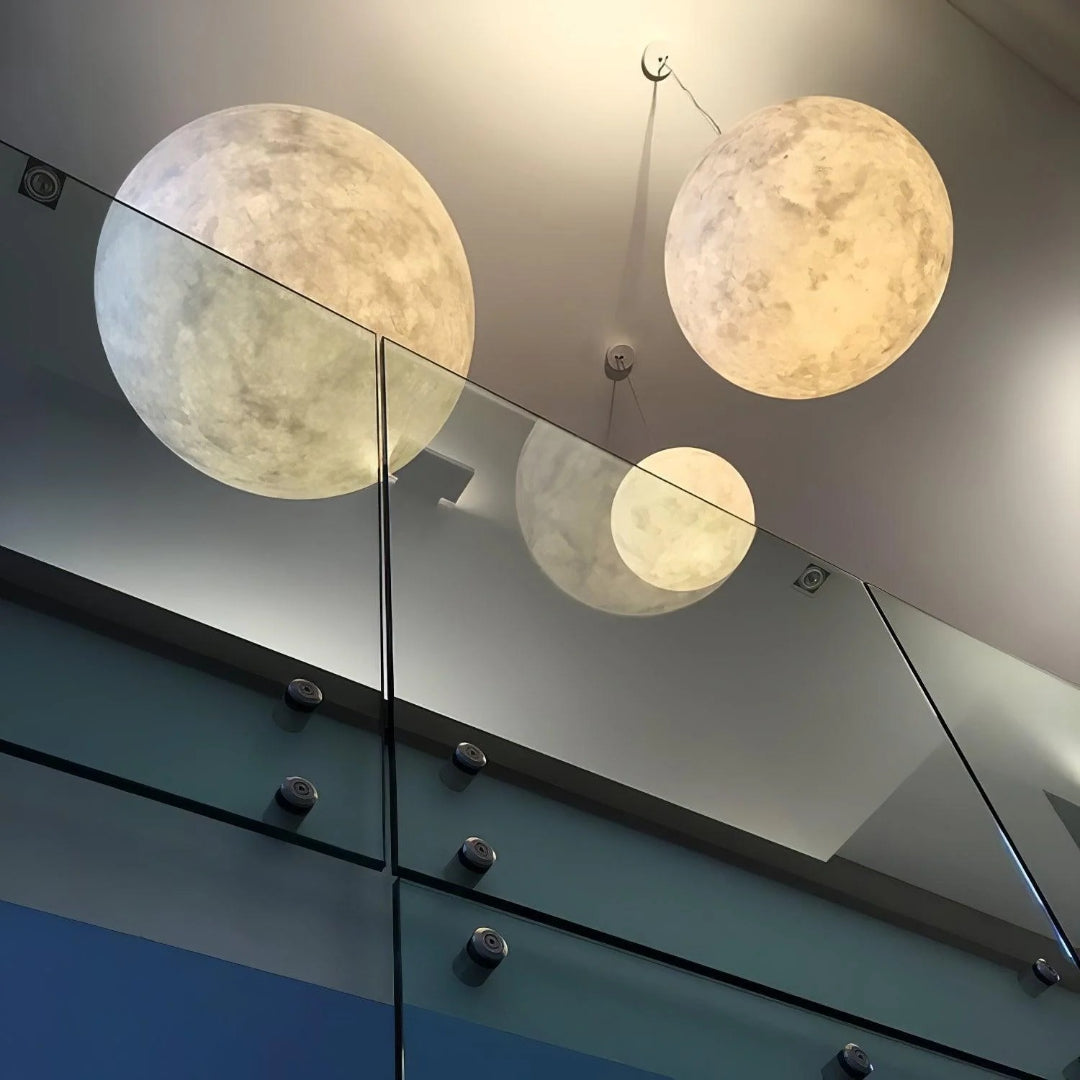 Skandynawska okrągła lampa wisząca Moon – widok produktu 15 | Nuvira Home