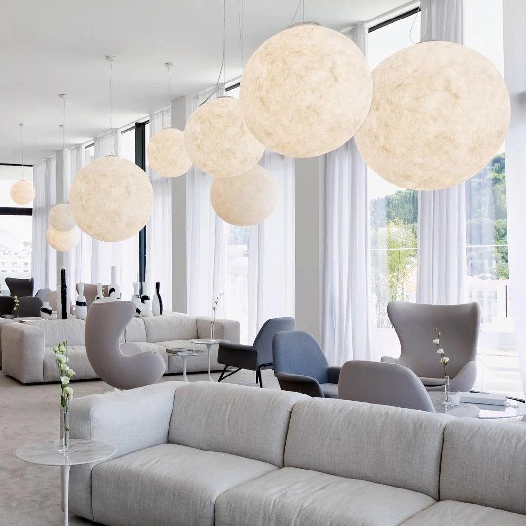 Skandynawska okrągła lampa wisząca Moon – widok produktu 17 | Nuvira Home