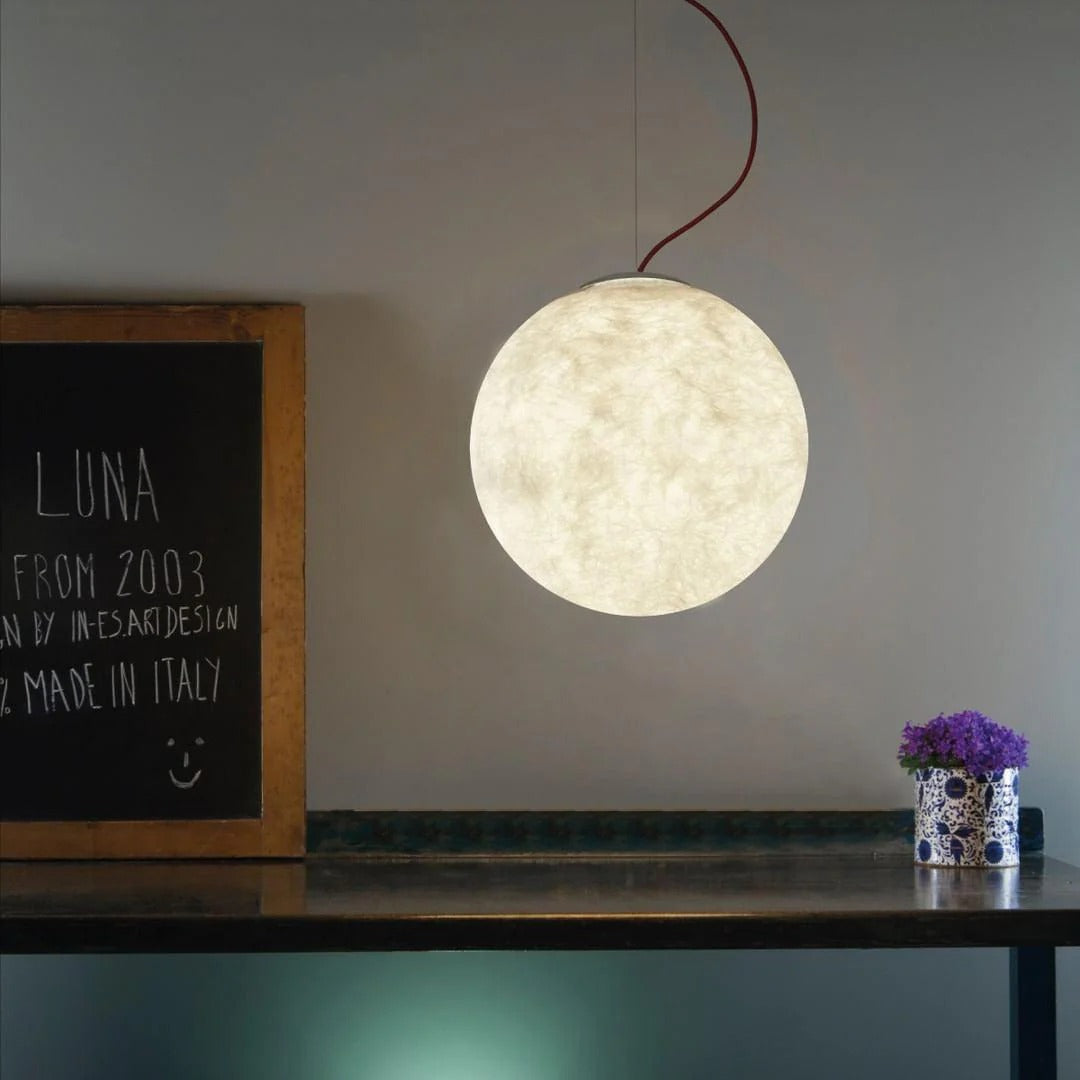 Skandynawska okrągła lampa wisząca Moon – widok produktu 20 | Nuvira Home