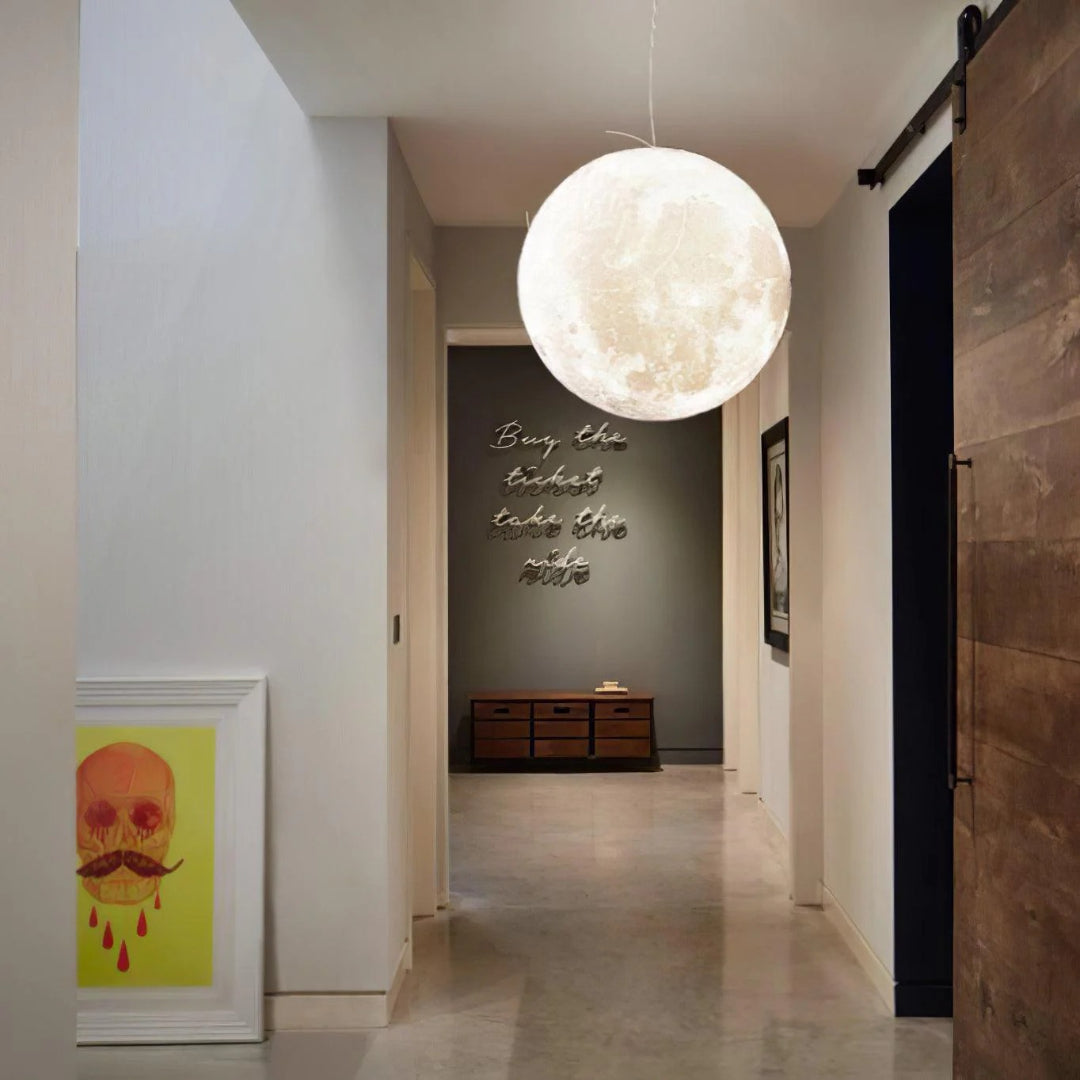 Skandynawska okrągła lampa wisząca Moon – widok produktu 24 | Nuvira Home