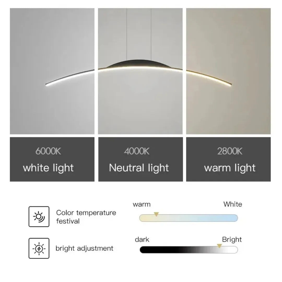 Smukła Lampa Wisząca LED – Minimalistyczny Nowoczesny Design – widok produktu 4 | Nuvira Home