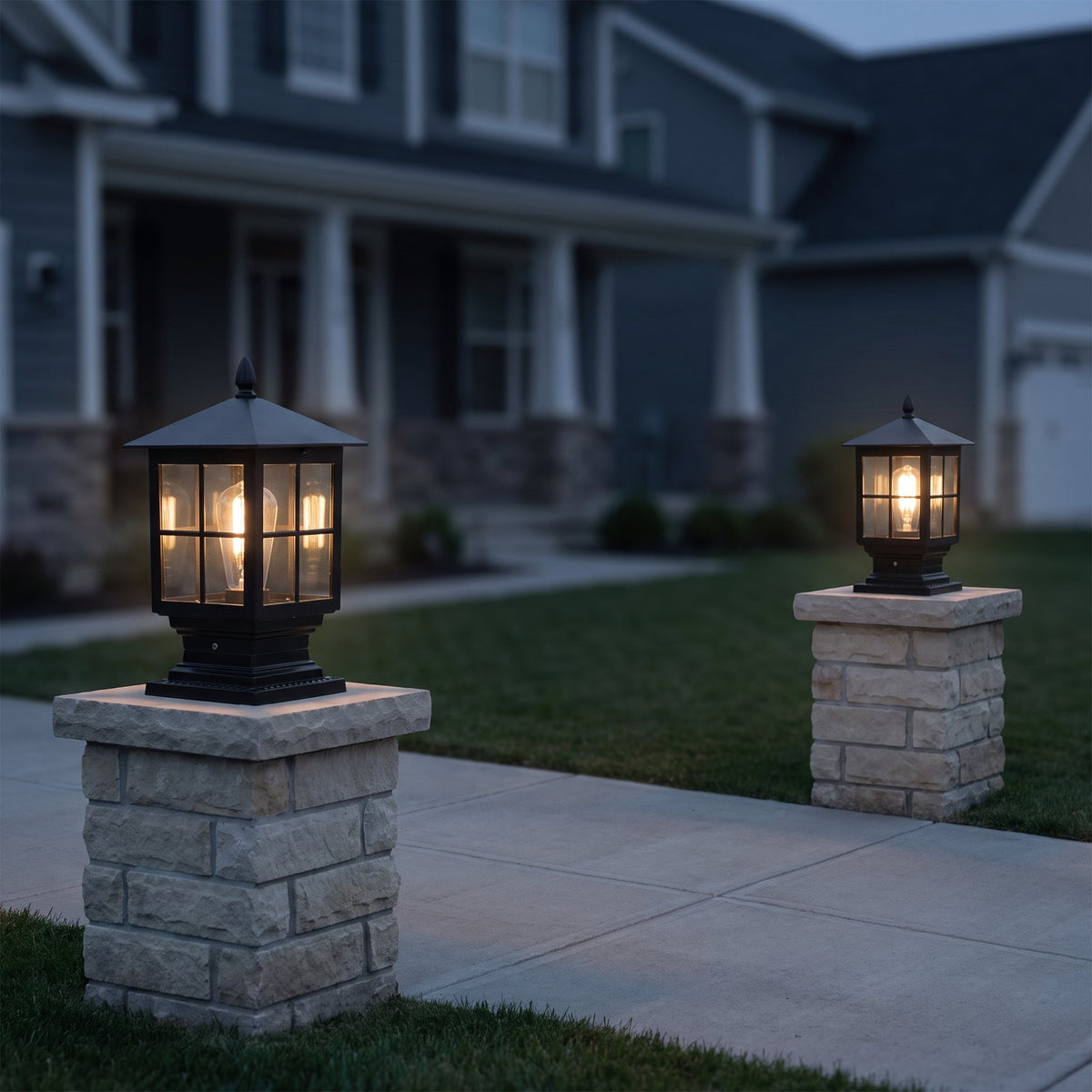 Solarna Lampa Słupkowa na Bramę – widok produktu 8 | Nuvira Home