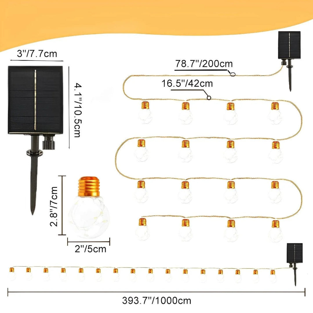 Solarne zewnętrzne lampki sznurkowe LED – widok produktu 15 | Nuvira Home