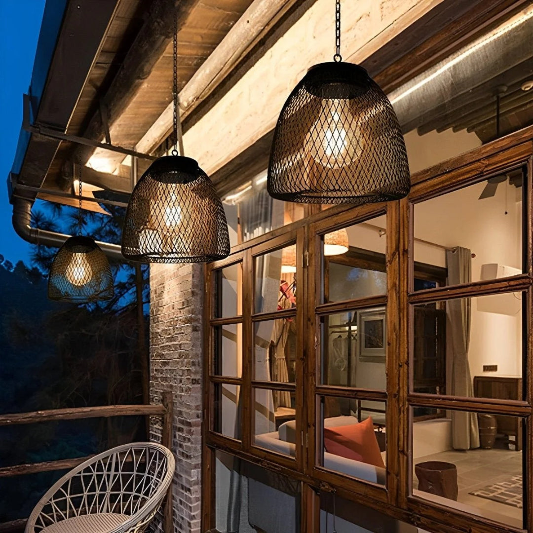Solarny rattanowy zewnętrzny lampion wiszący – widok produktu 3 | Nuvira Home