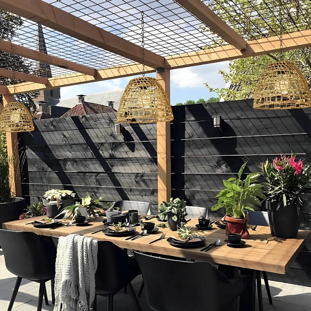 Solarny rattanowy zewnętrzny lampion wiszący – widok produktu 5 | Nuvira Home