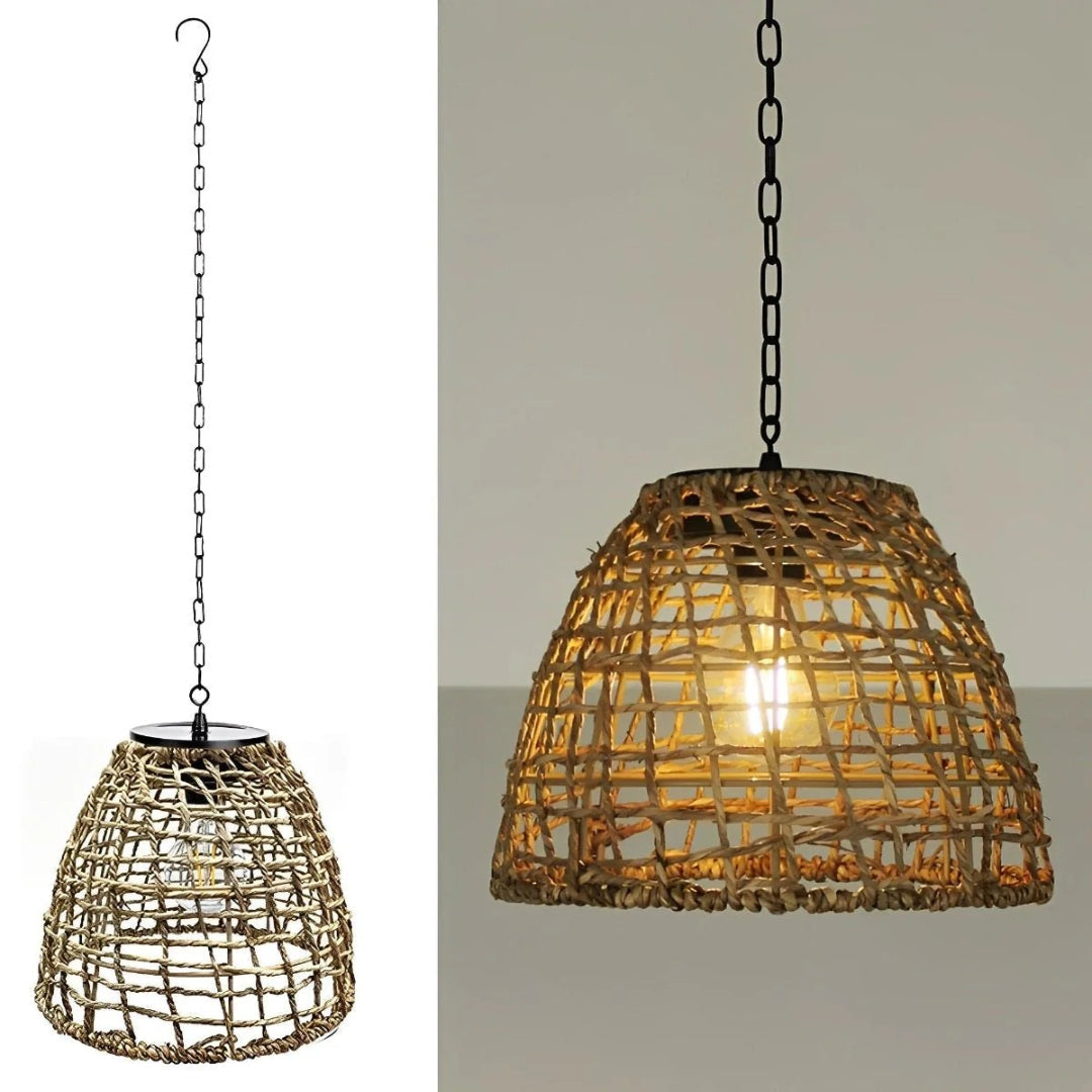 Solarny rattanowy zewnętrzny lampion wiszący – widok produktu 9 | Nuvira Home