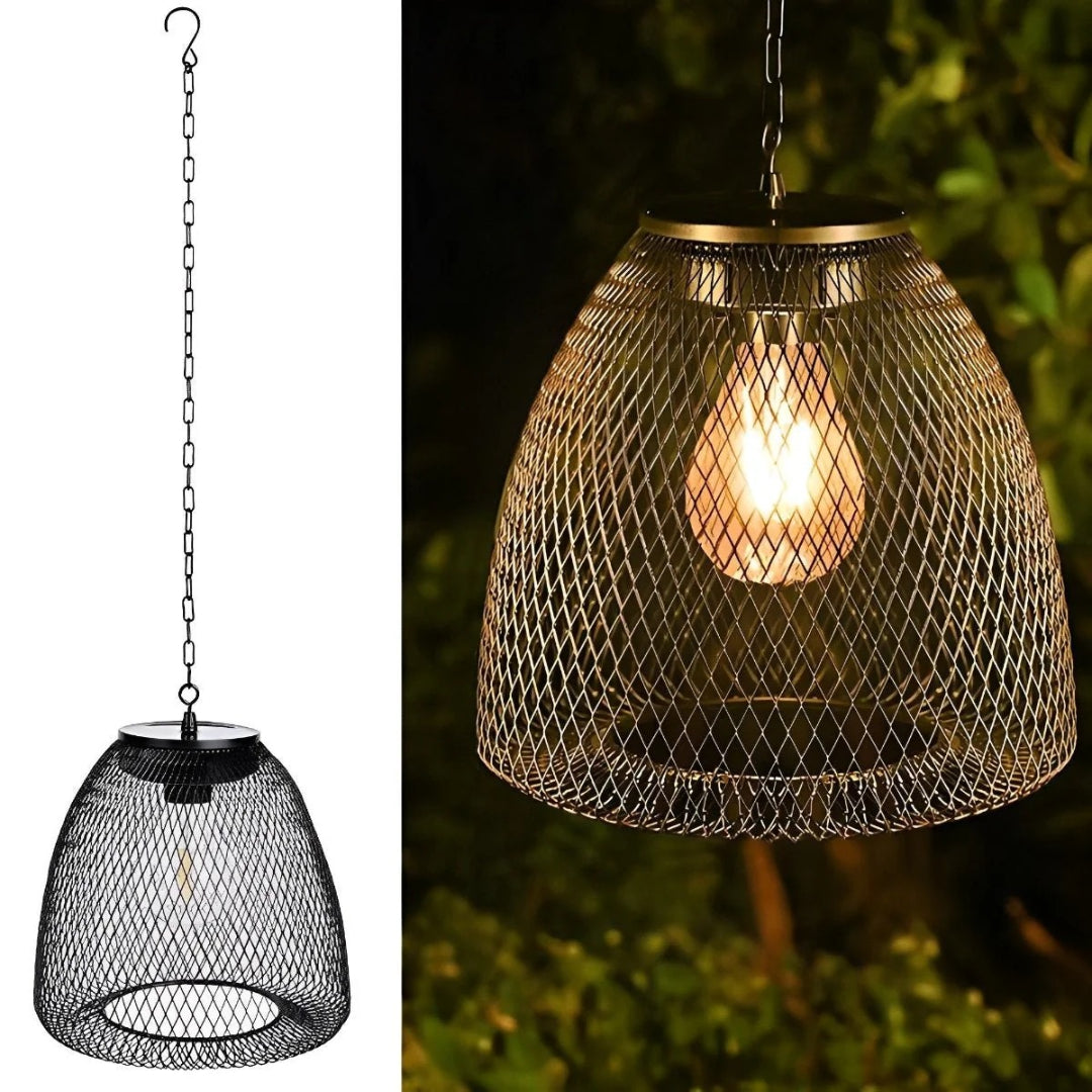 Solarny rattanowy zewnętrzny lampion wiszący – widok produktu 10 | Nuvira Home